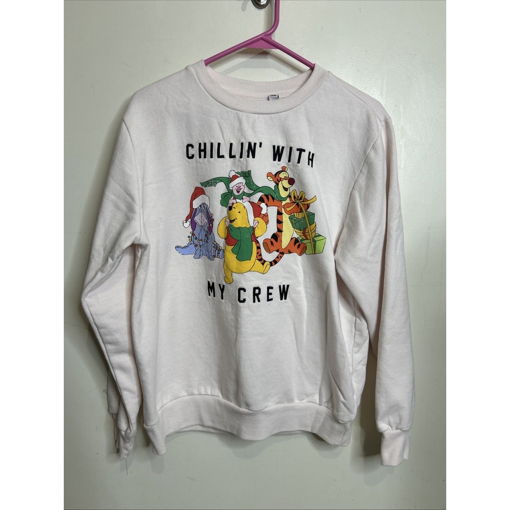 Disney Winnie the Pooh Sweatshirt Womens Long Sleeve Pullover Size L